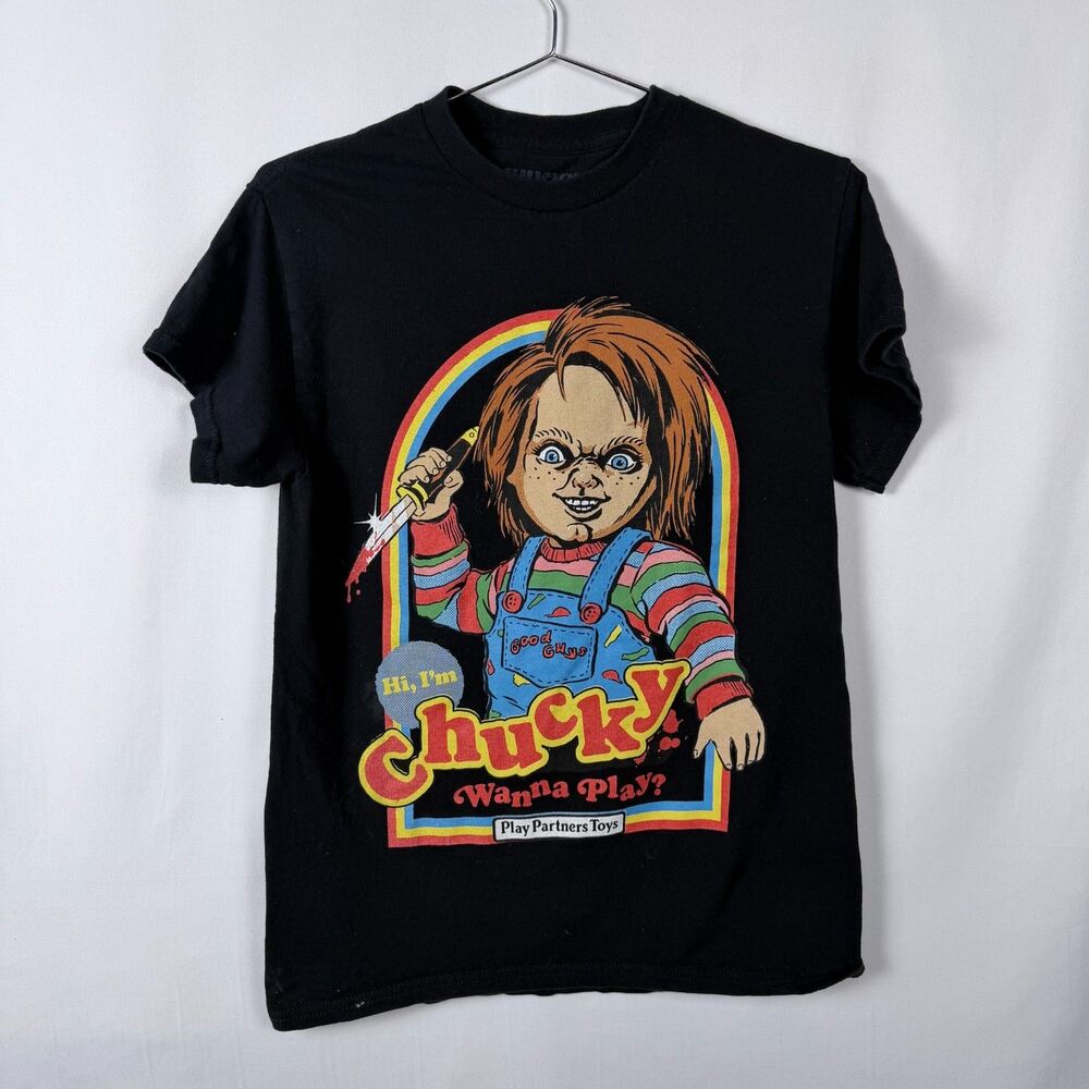 Chucky Wanna Play T-Shirt Good Guys Horror Tee Size S